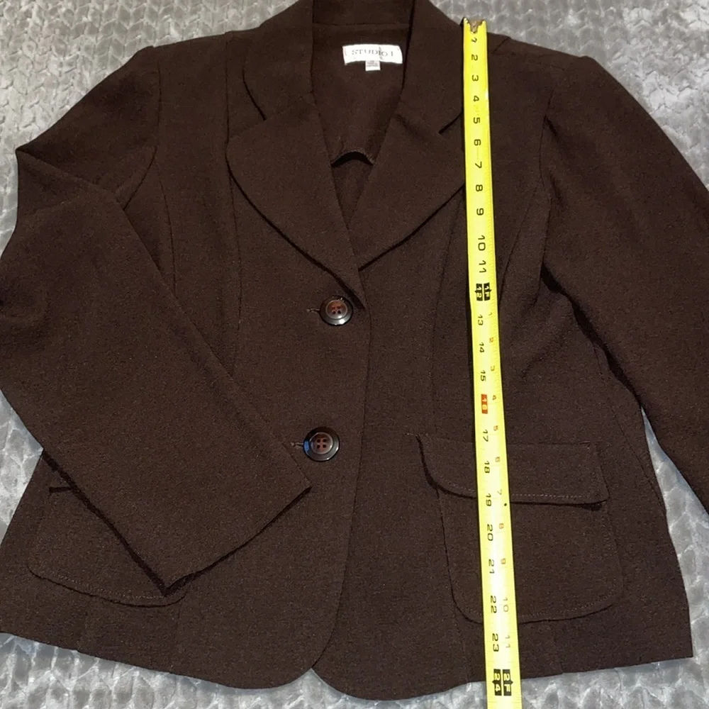 Lot of 2 Studio I brown blazers.  Size 12/12P.‎